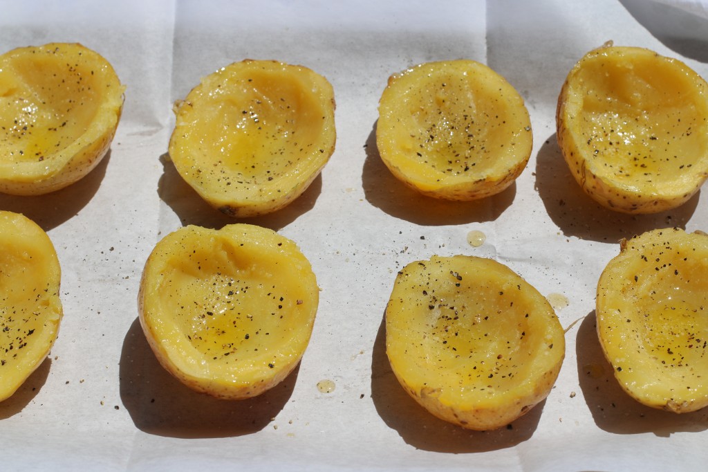 Peppery Potato Skins with a Quail Egg